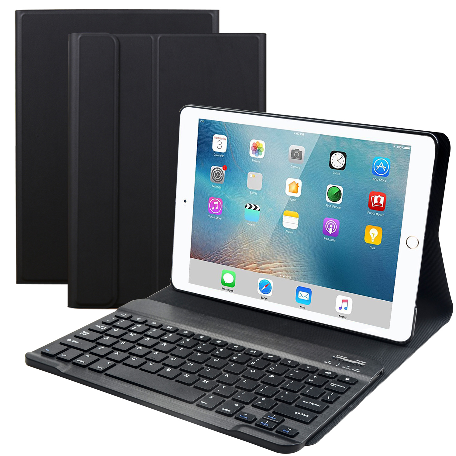 Apple iPad 2/3/4 Keyboard Case,Eoso Folding Leather Folio Cover with