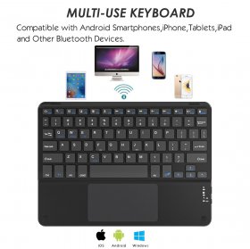Eoso TouchPad Keyboard case for 9", 10",10.1",10.5" Tablets,2-in-1 Bluetooth Wireless Keyboard with Touchpad & Leather Folio Cover(Black)